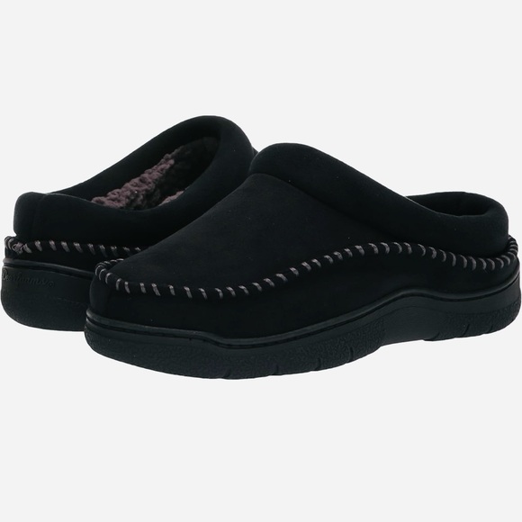 Dearfoams Thompson Memory Foam Indoor Outdoor Clog Slipper Black Size S (7-8) - Picture 3 of 9